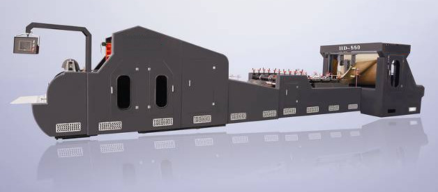 High Speed Roll Fed Paper Bag Making Machine 550 Model for Square Bottom bag making