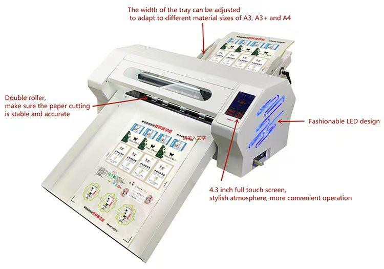 Automatic Feed Contour Cutting Machine QR Code Multi Sheet Label Digital Die Cutter