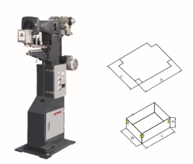 Electric Single Arm Paper Box Glue Gluing Machine Cardboard Rigid Boxes Making Machine Box Corner Taping Pasting Machine